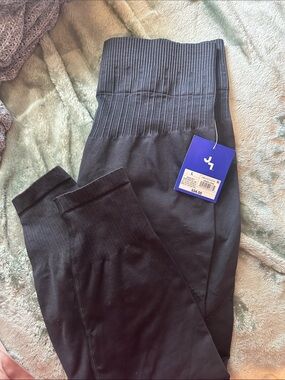 JoyLab Black Ribbed High-Waist Leggings